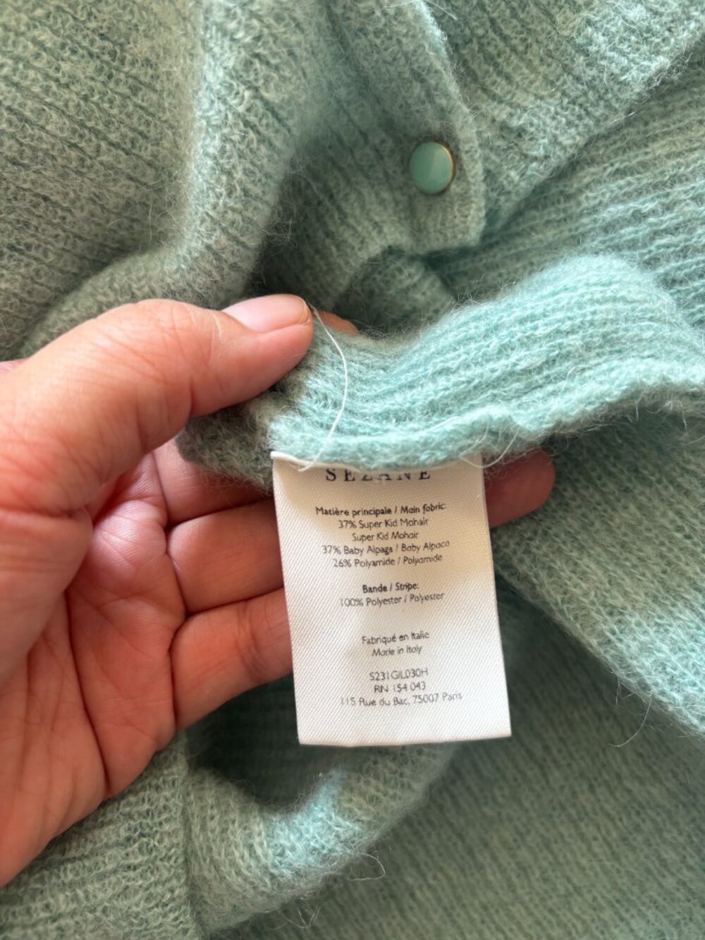 Sezane Barry Jumper Sea Green XS - Picture 6 of 6